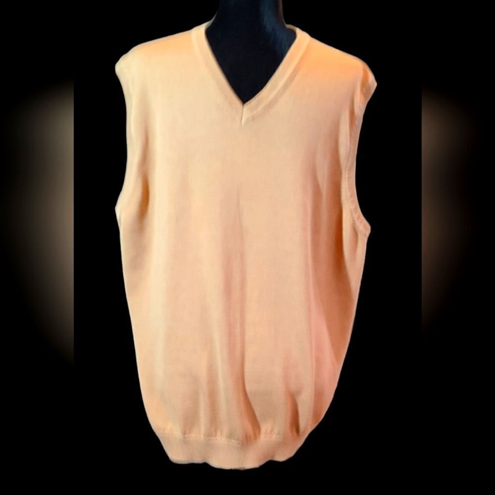 Van Heusen Tan Men's Sweater Vest V-Neck‎ sz XL